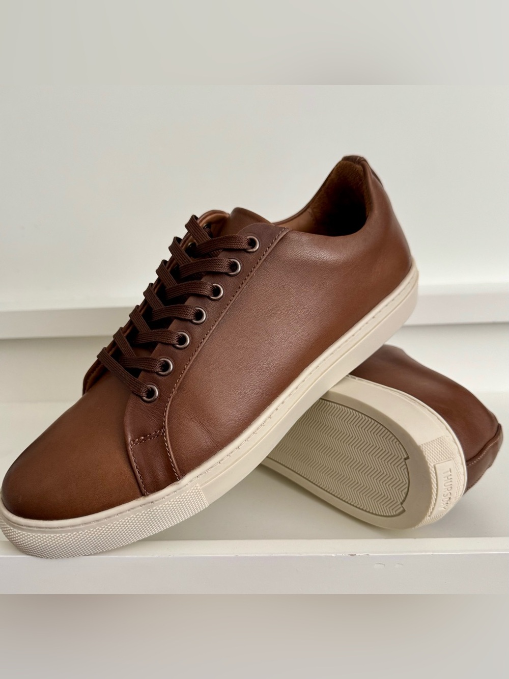 Thursday Everyday Leather Sneakers Women 10.5 Men 9 - Clean AF - Brown Low Top - Picture 14 of 15